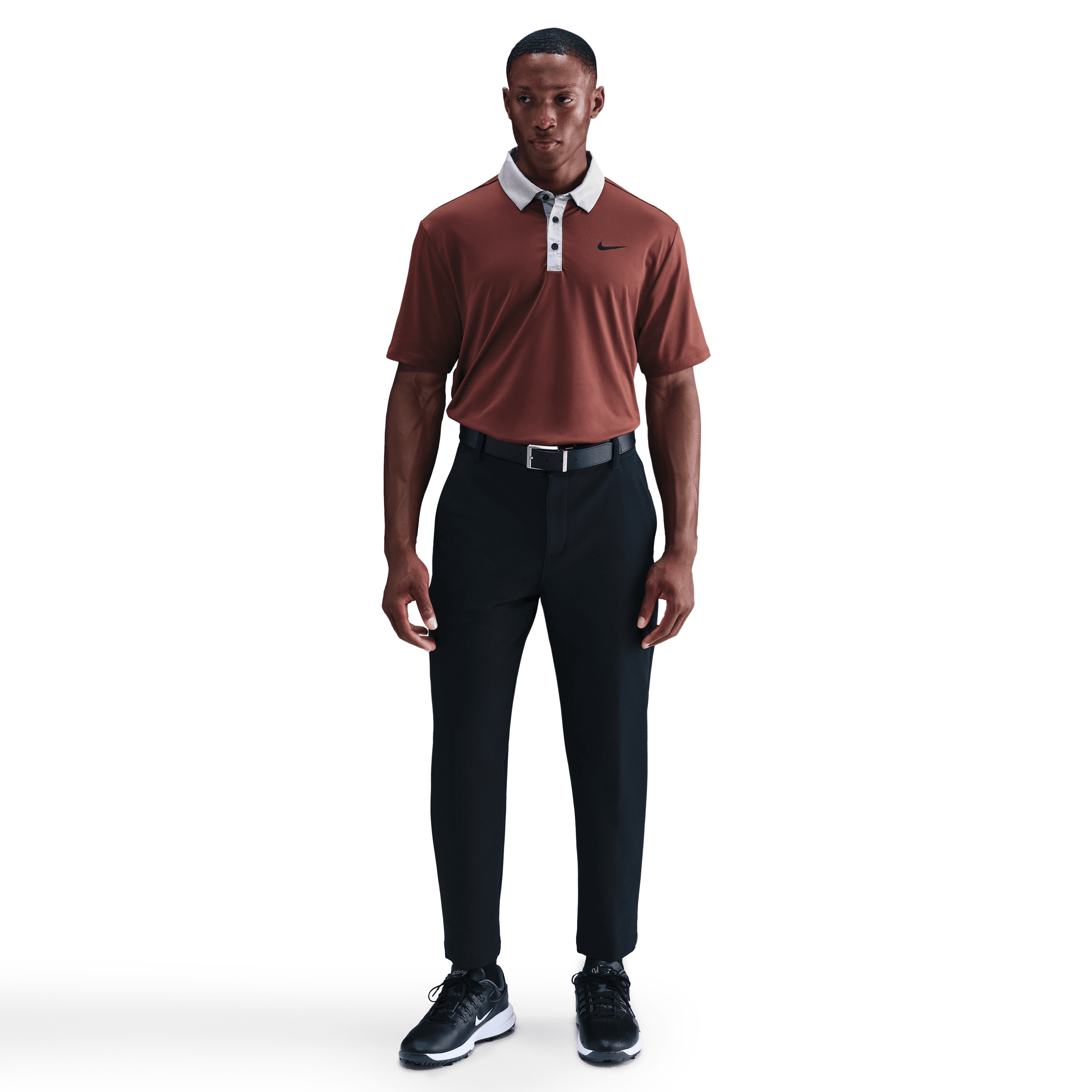 Nike Dri Fit Contrast Mens Golf Polo Shirt - Dark Pony / College Grey