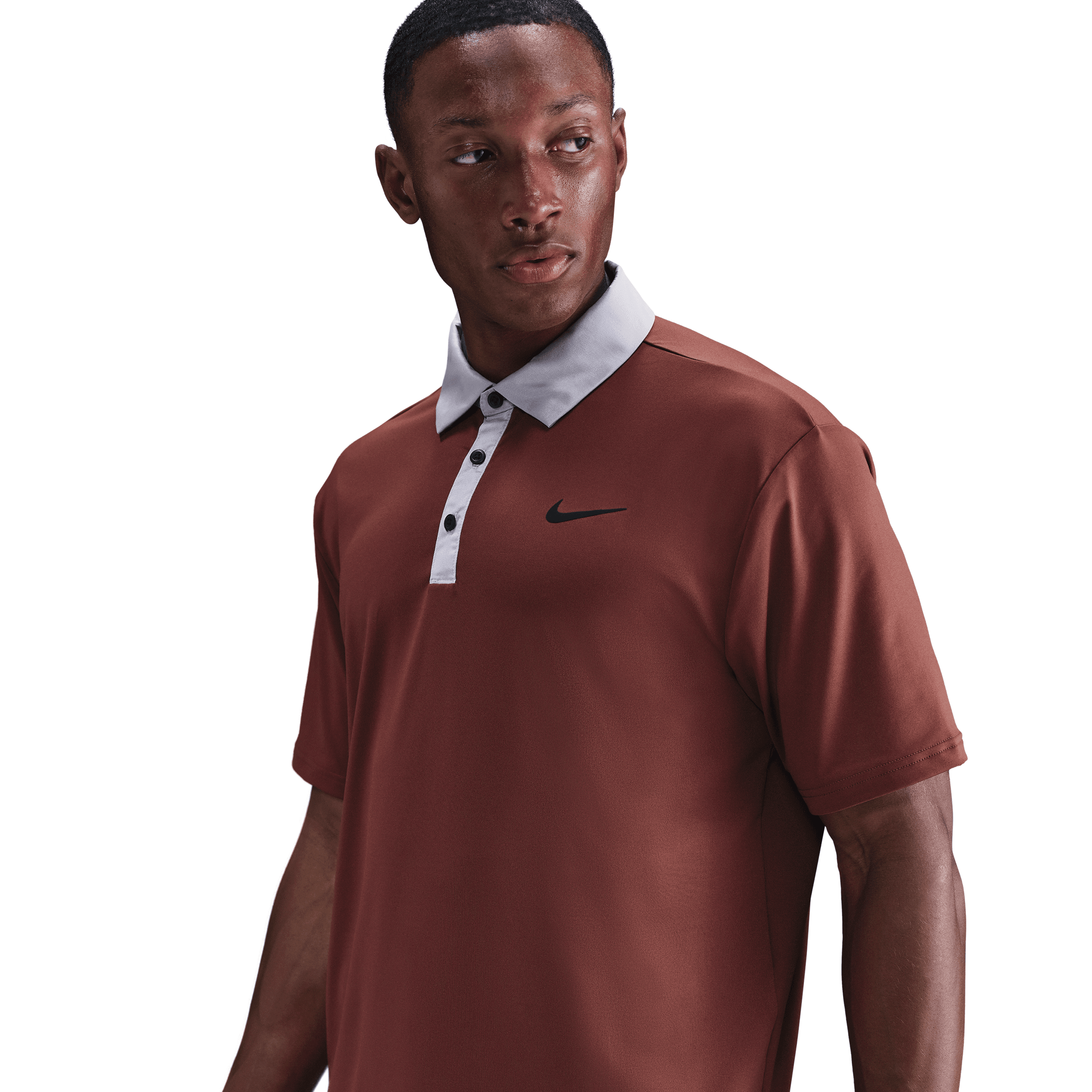 Nike Dri Fit Contrast Mens Golf Polo Shirt - Dark Pony / College Grey