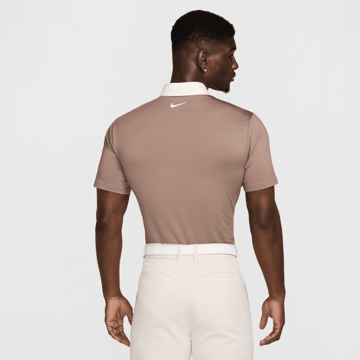 Nike Dri Fit Contrast Mens Golf Polo Shirt - Mink Brown / Pale Ivory - Nike Golf