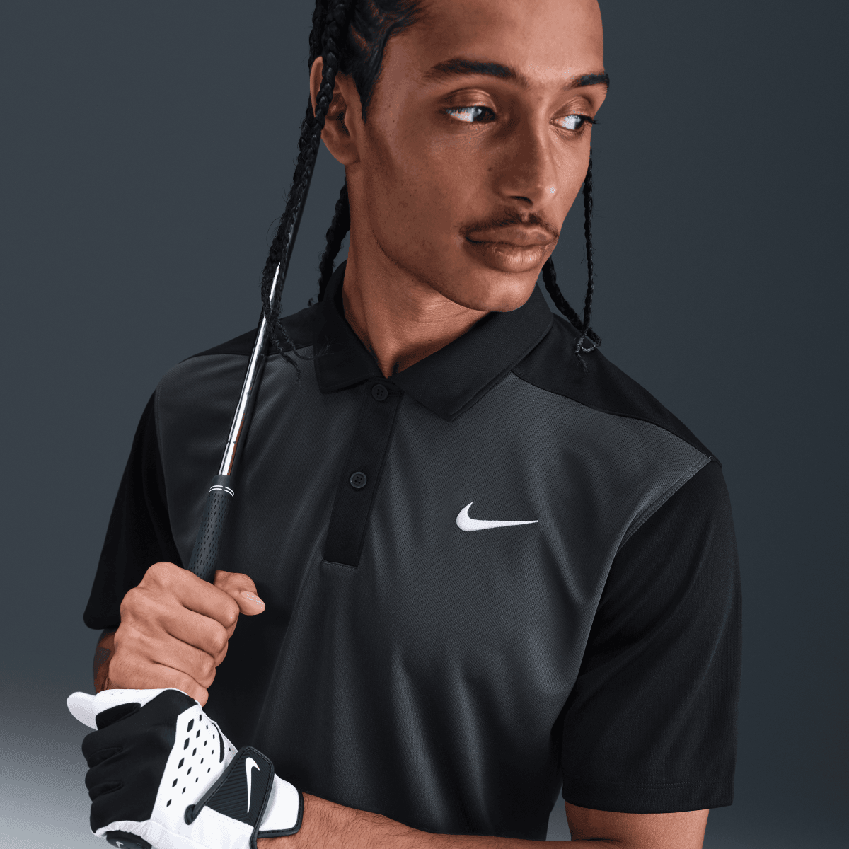 Nike Dri - Fit Victory+ Mens Blocked Polo Shirt - Black - Nike Golf