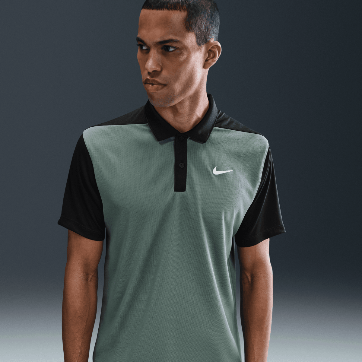Nike Dri - Fit Victory+ Mens Blocked Polo Shirt - Dark Green - Nike Golf
