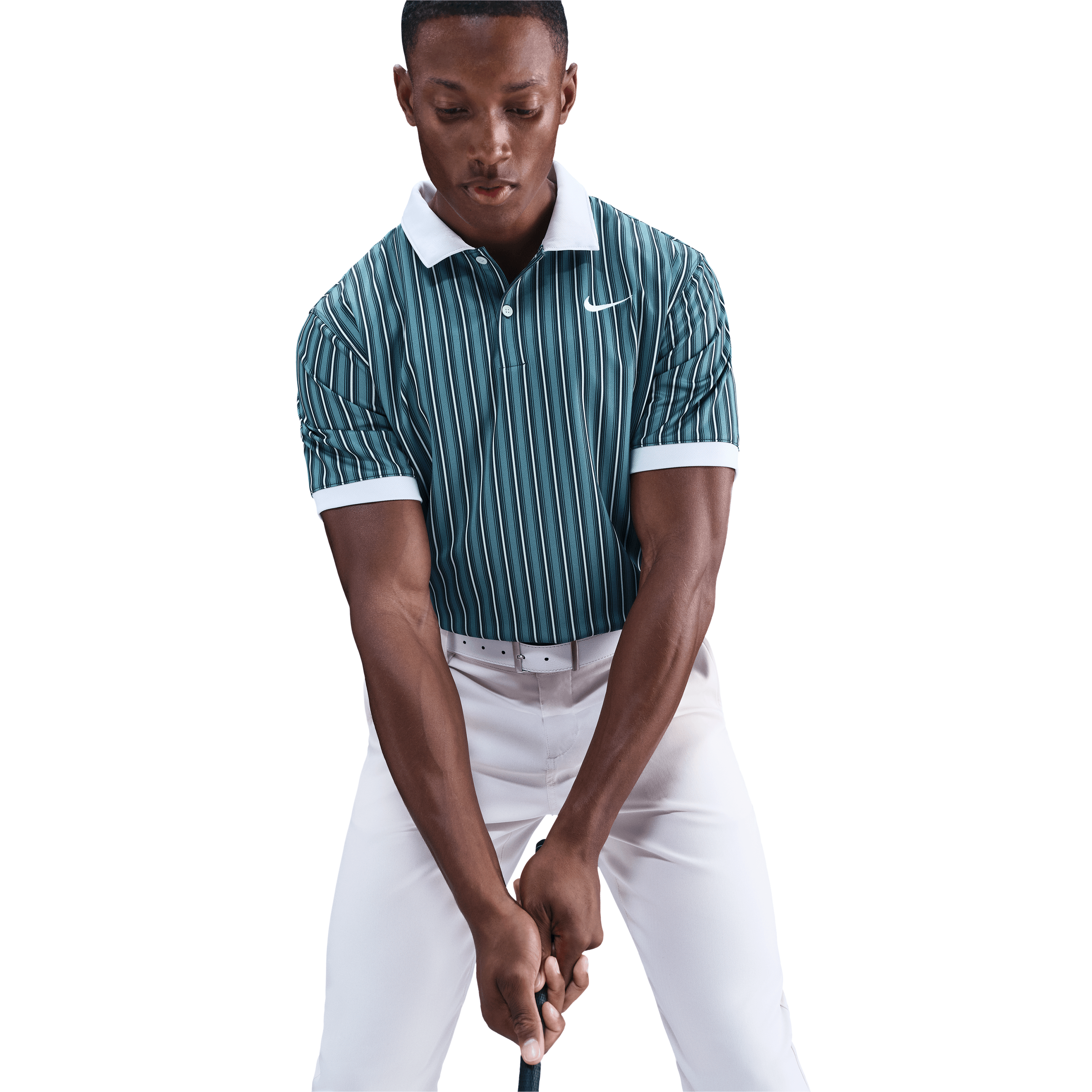 Nike Dri-Fit Victory+ Mens Polo Shirt - Smokey Blue / Pure Platinum