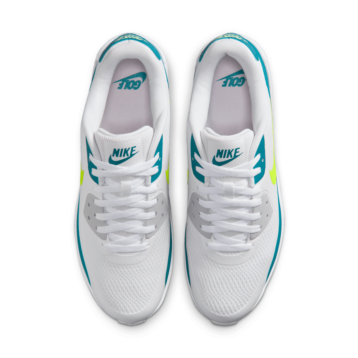 Nike Air Max 90G Spikeless Golf Shoe - White / Volt - Bright Spruce - Nike Golf