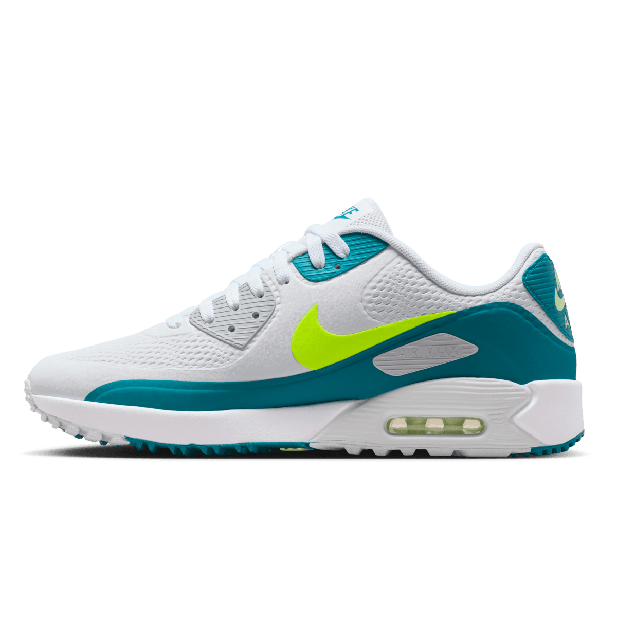 Nike Air Max 90G Spikeless Golf Shoe - White / Volt - Bright Spruce - Nike Golf