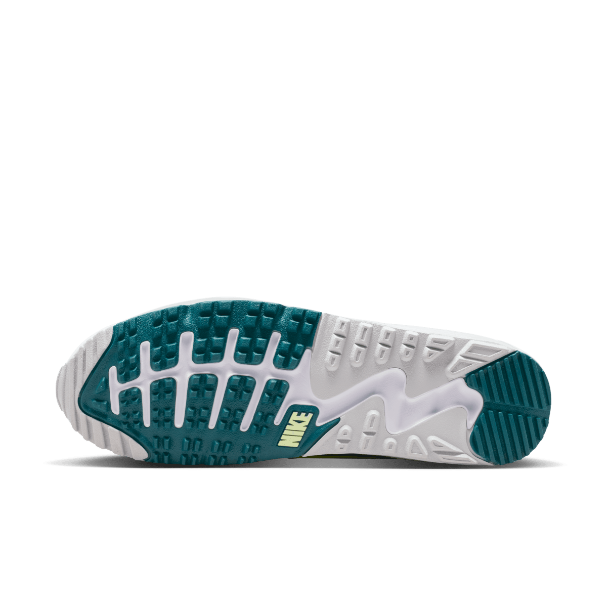 Nike Air Max 90G Spikeless Golf Shoe - White / Volt - Bright Spruce - Nike Golf