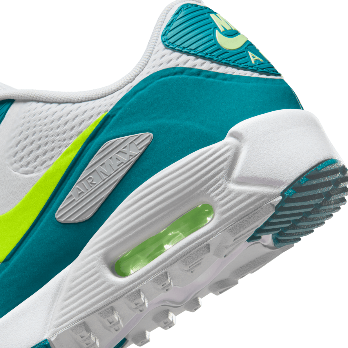 Nike Air Max 90G Spikeless Golf Shoe - White / Volt - Bright Spruce - Nike Golf