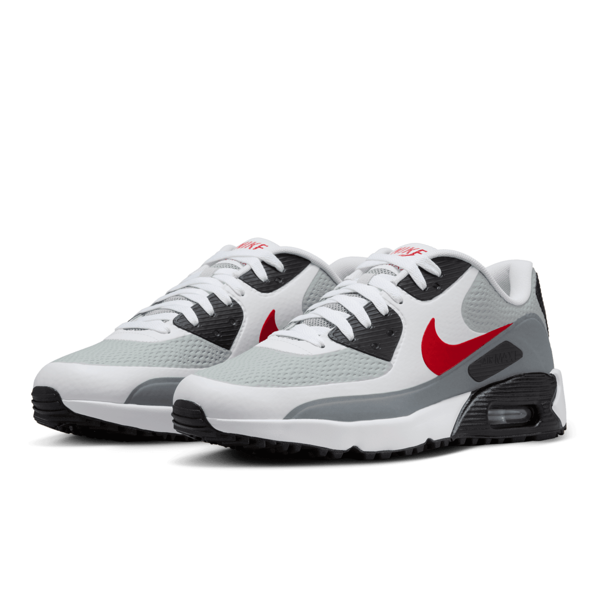 Nike Air Max 90G Spikeless Golf Shoe - White / Fire Red / Light Smoke Grey - Nike Golf