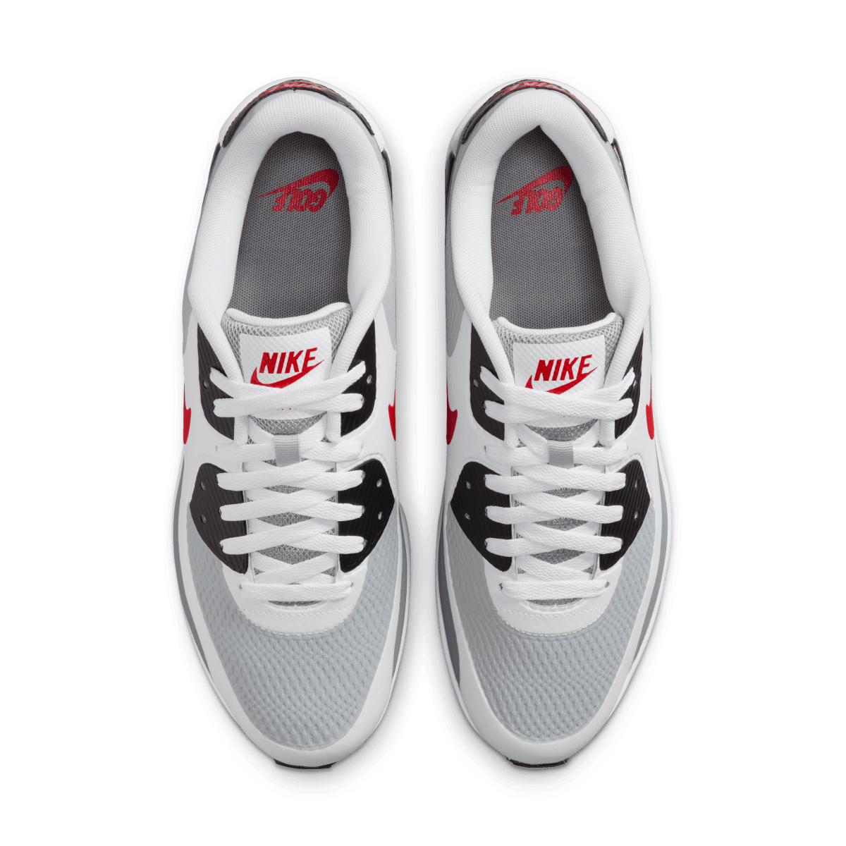 Nike Air Max 90G Spikeless Golf Shoe - White / Fire Red / Light Smoke Grey - Nike Golf