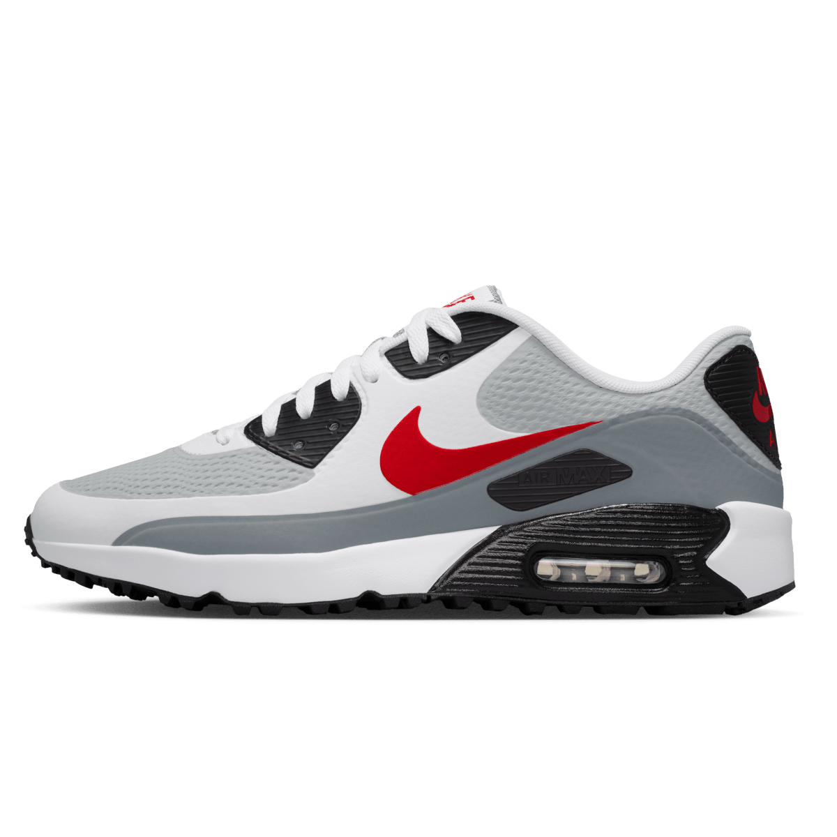 Nike Air Max 90G Spikeless Golf Shoe - White / Fire Red / Light Smoke Grey - Nike Golf