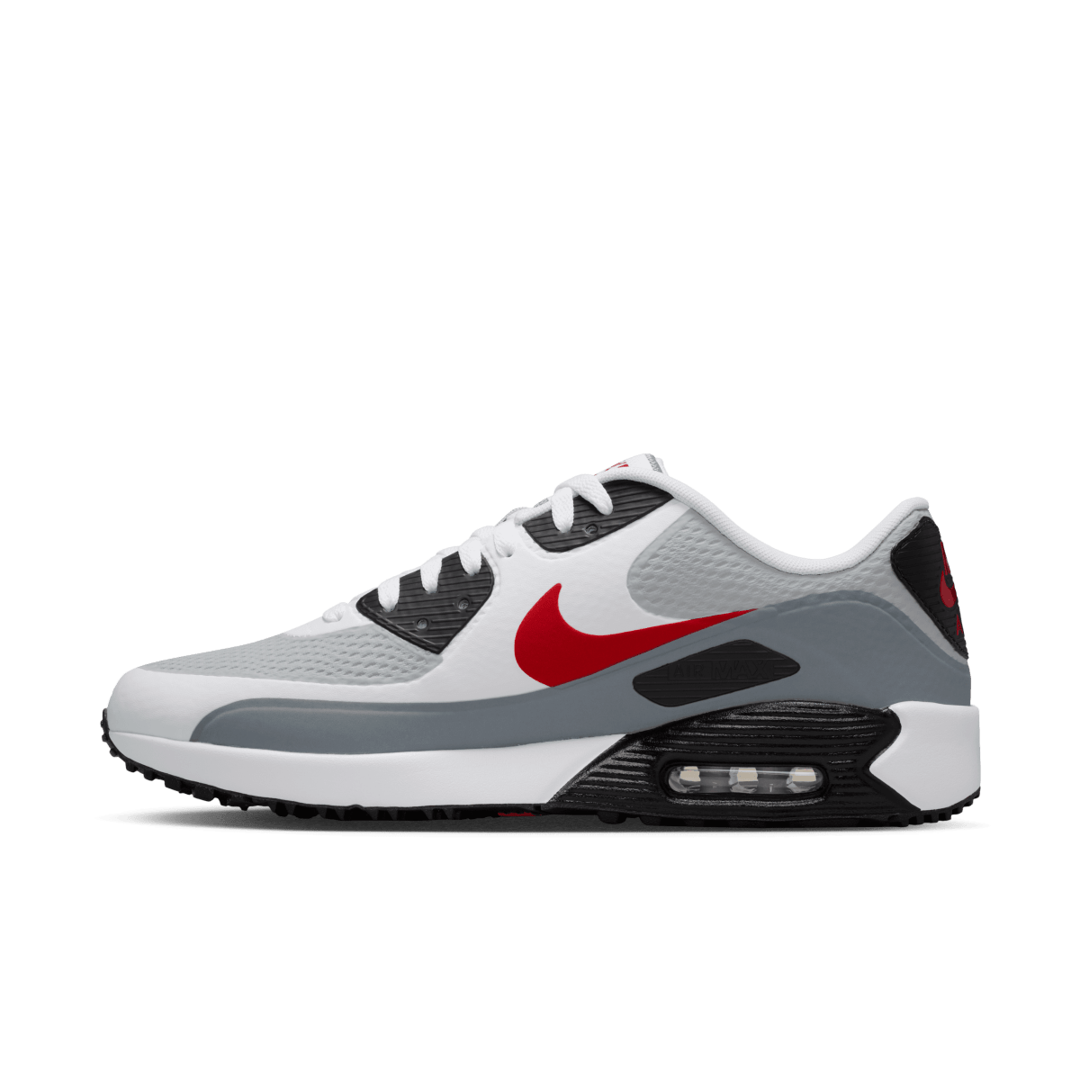 Nike Air Max 90G Spikeless Golf Shoe - White / Fire Red / Light Smoke Grey - Nike Golf