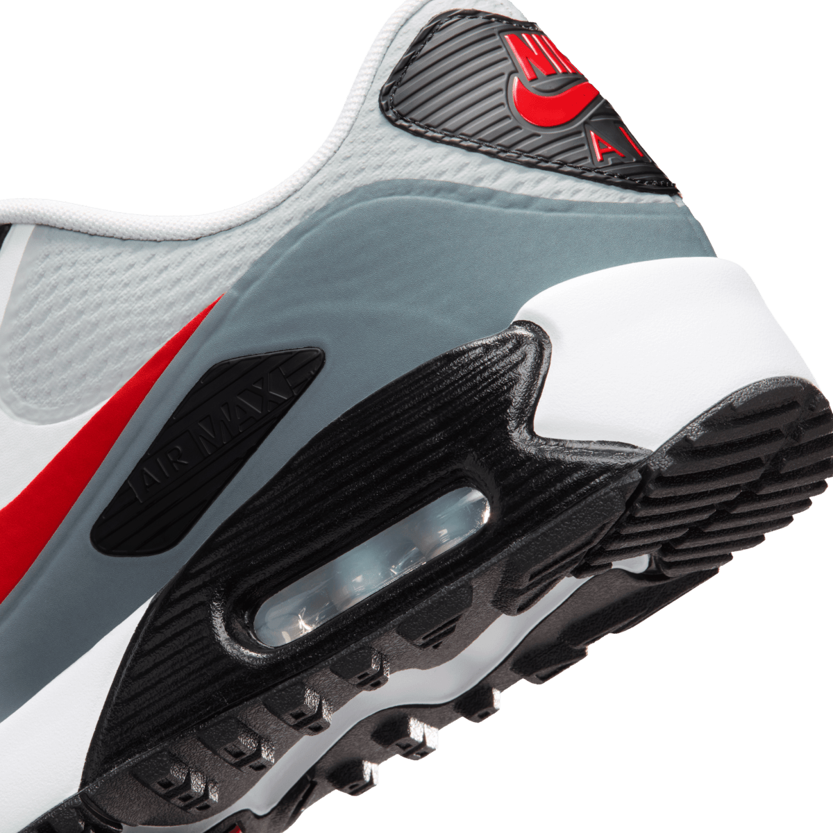 Nike Air Max 90G Spikeless Golf Shoe - White / Fire Red / Light Smoke Grey - Nike Golf