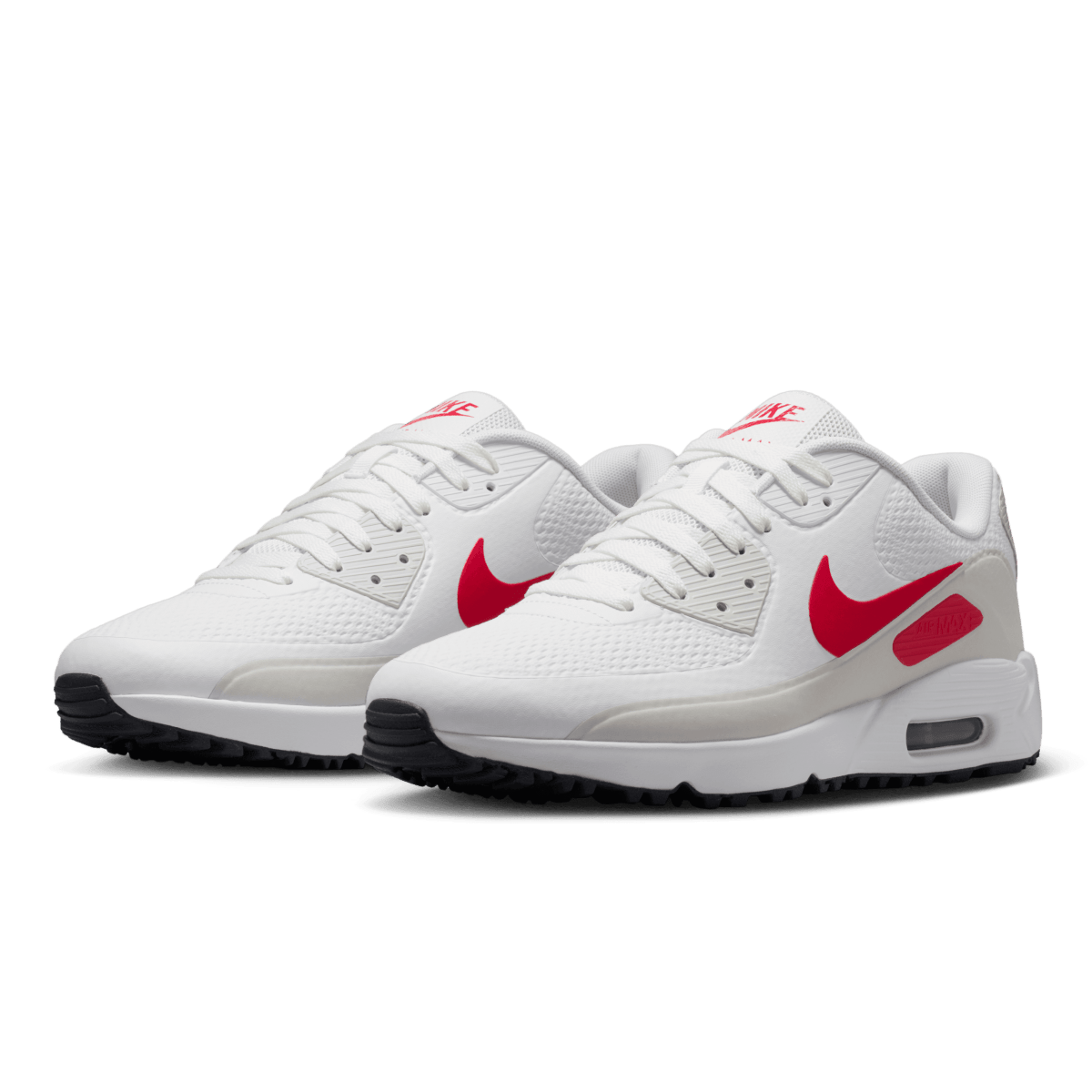 Nike Air Max 90G Spikeless Golf Shoe - White / Fire Red / Light Orewood Brown - Nike Golf