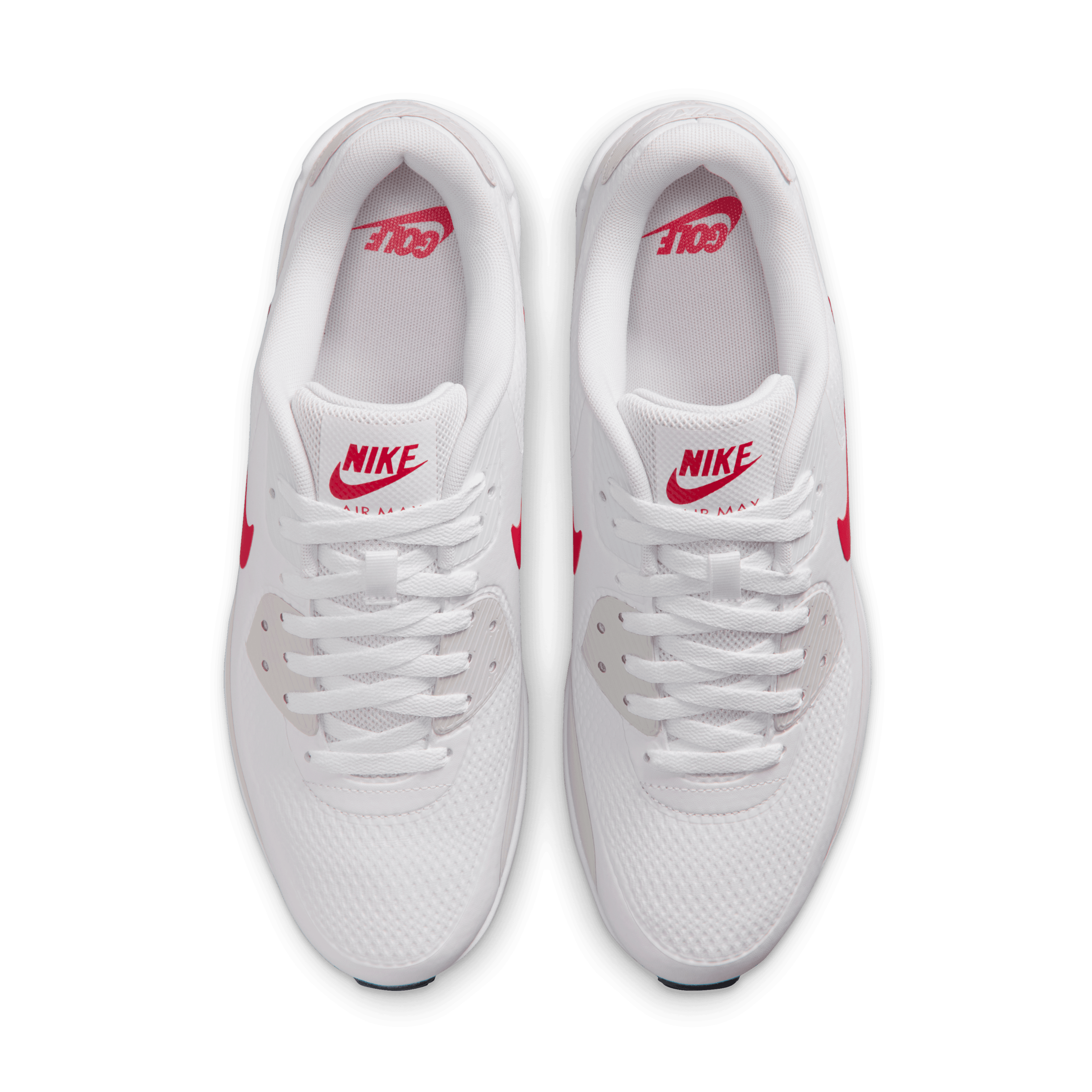 Nike Air Max 90G Spikeless Golf Shoe - White / Fire Red / Light Orewood Brown