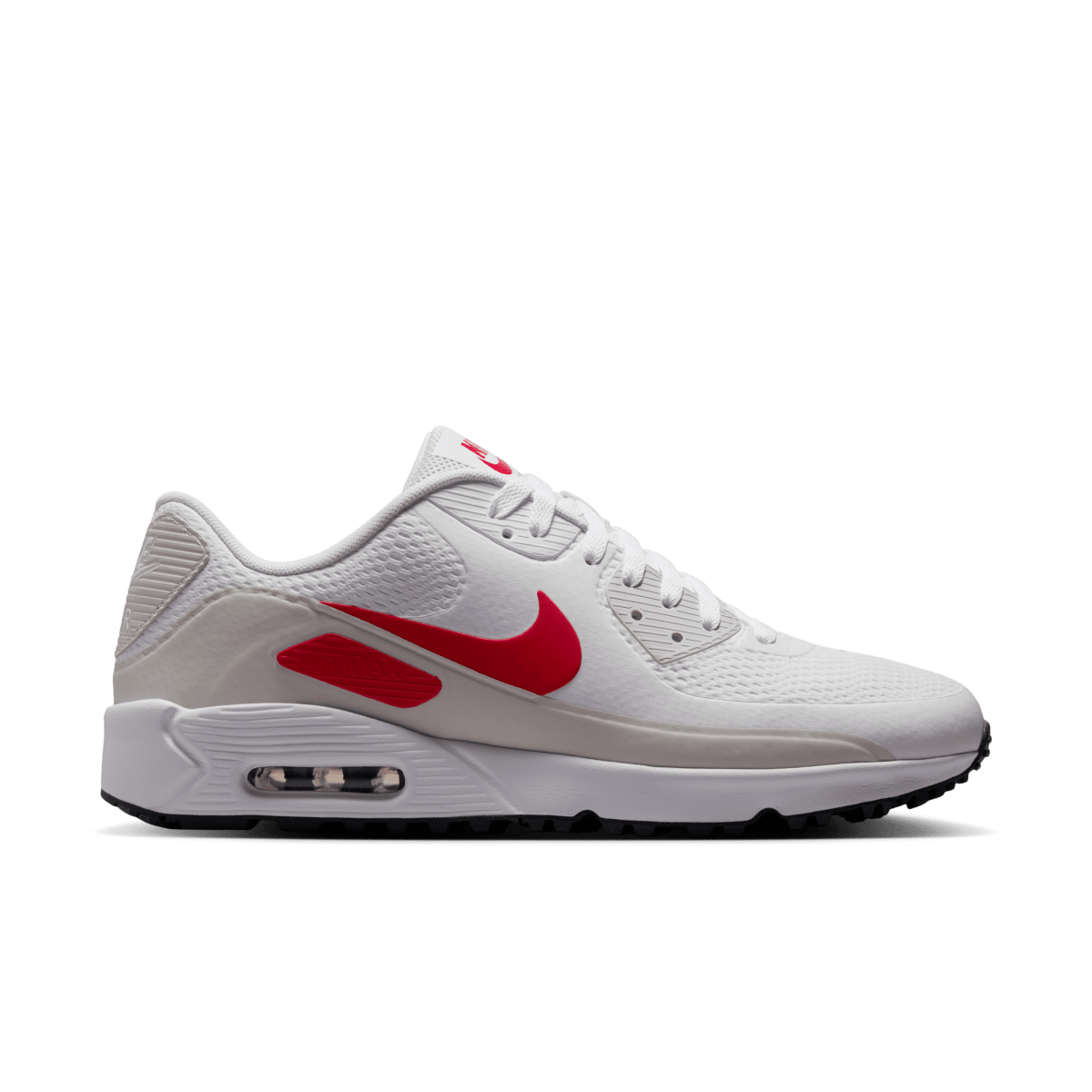 Nike Air Max 90G Spikeless Golf Shoe - White / Fire Red / Light Orewood Brown - Nike Golf