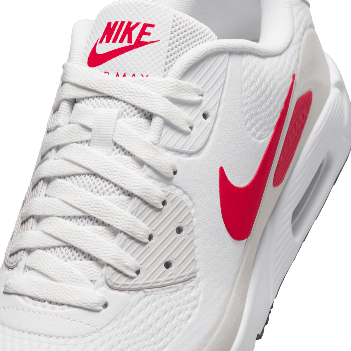 Nike Air Max 90G Spikeless Golf Shoe - White / Fire Red / Light Orewood Brown - Nike Golf