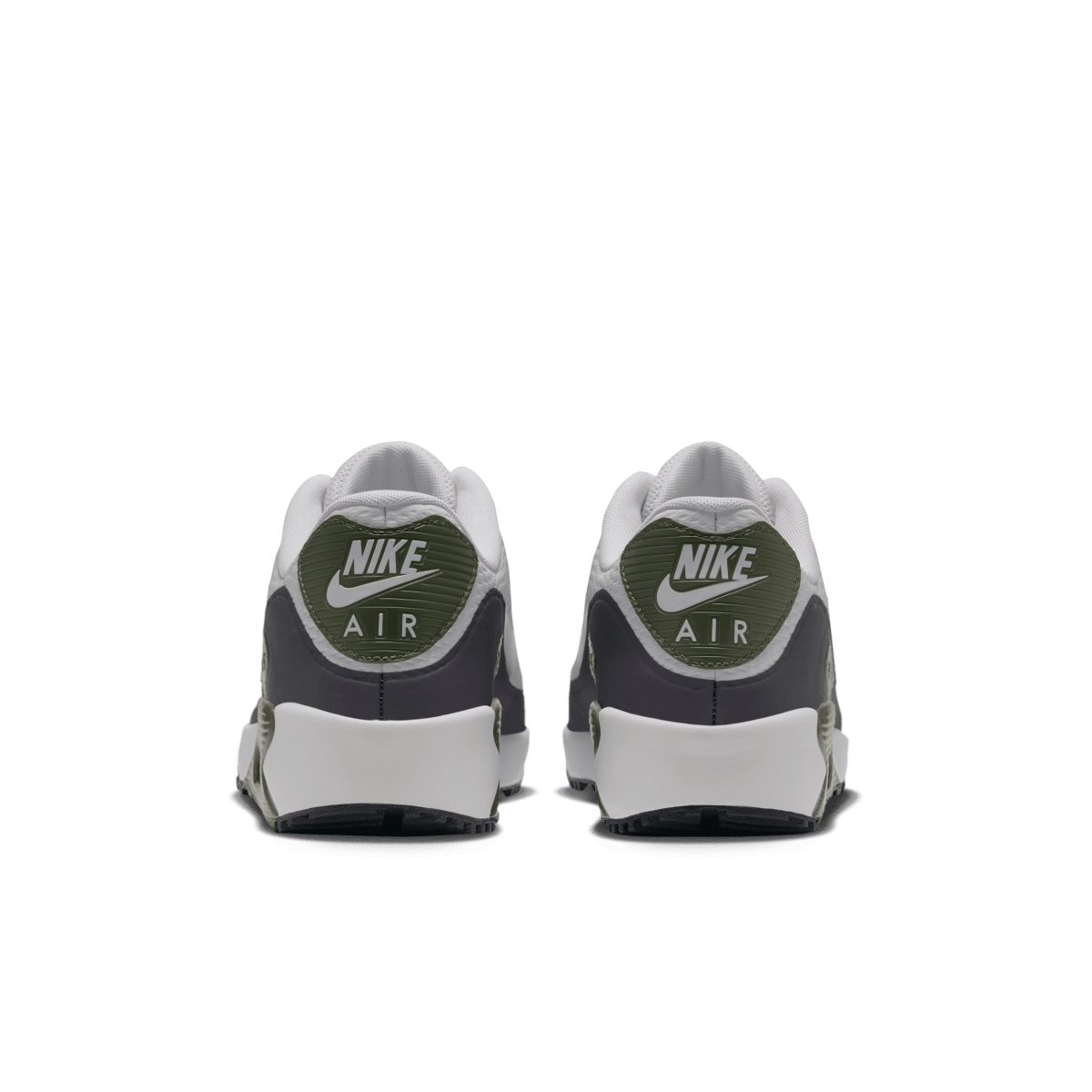 Nike Air Max 90 G Golf Shoe - White / Metallic Silver / Medium Olive