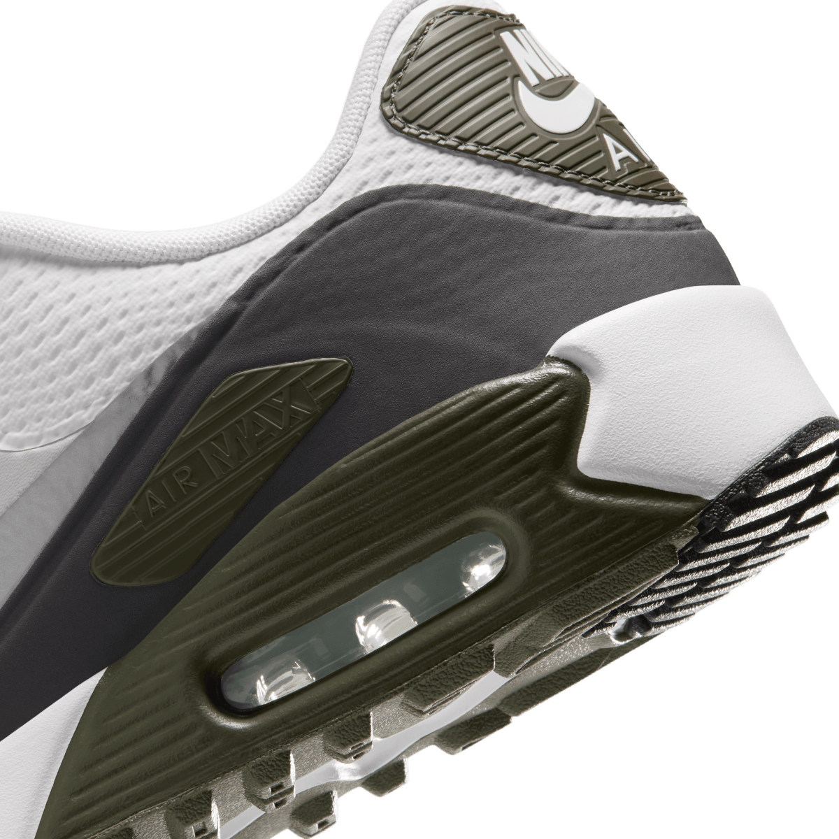 Nike Air Max 90 G Golf Shoe - White / Metallic Silver / Medium Olive