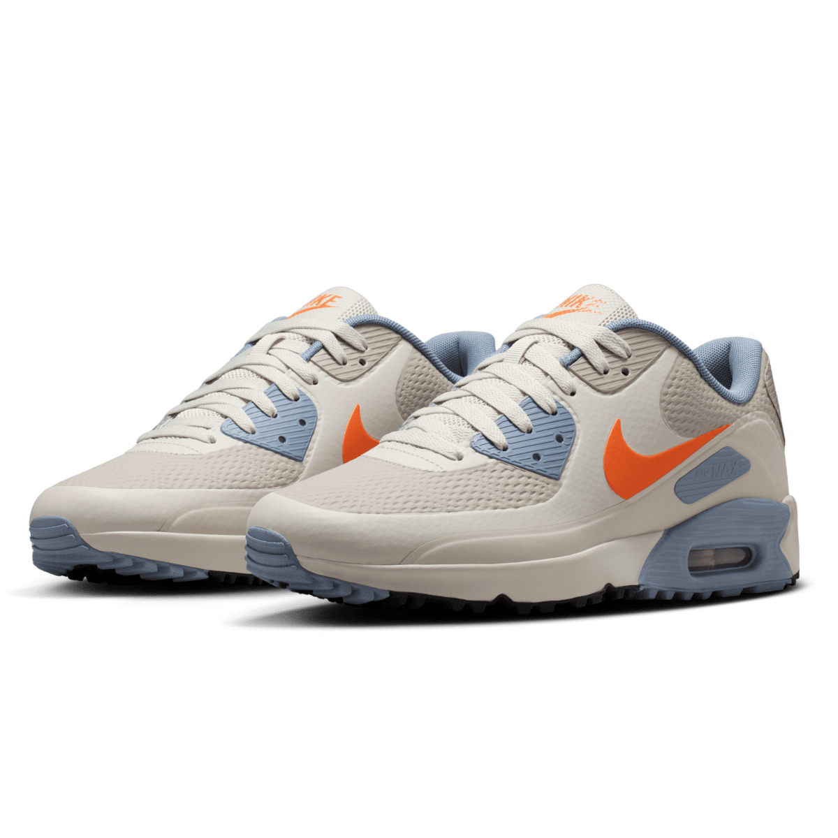 Nike Air Max 90G Spikeless Golf Shoe - Moon Particle / Safety Orange / Light Bone - Nike Golf