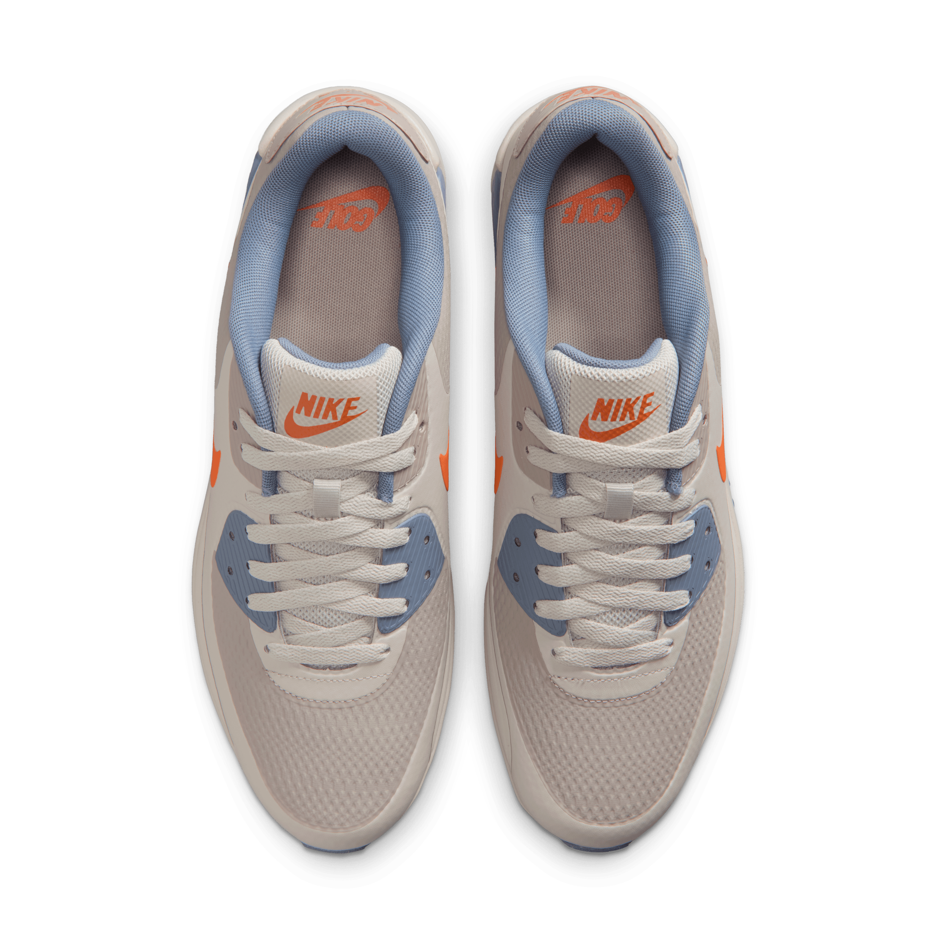 Nike Air Max 90G Spikeless Golf Shoe - Moon Particle / Safety Orange / Light Bone
