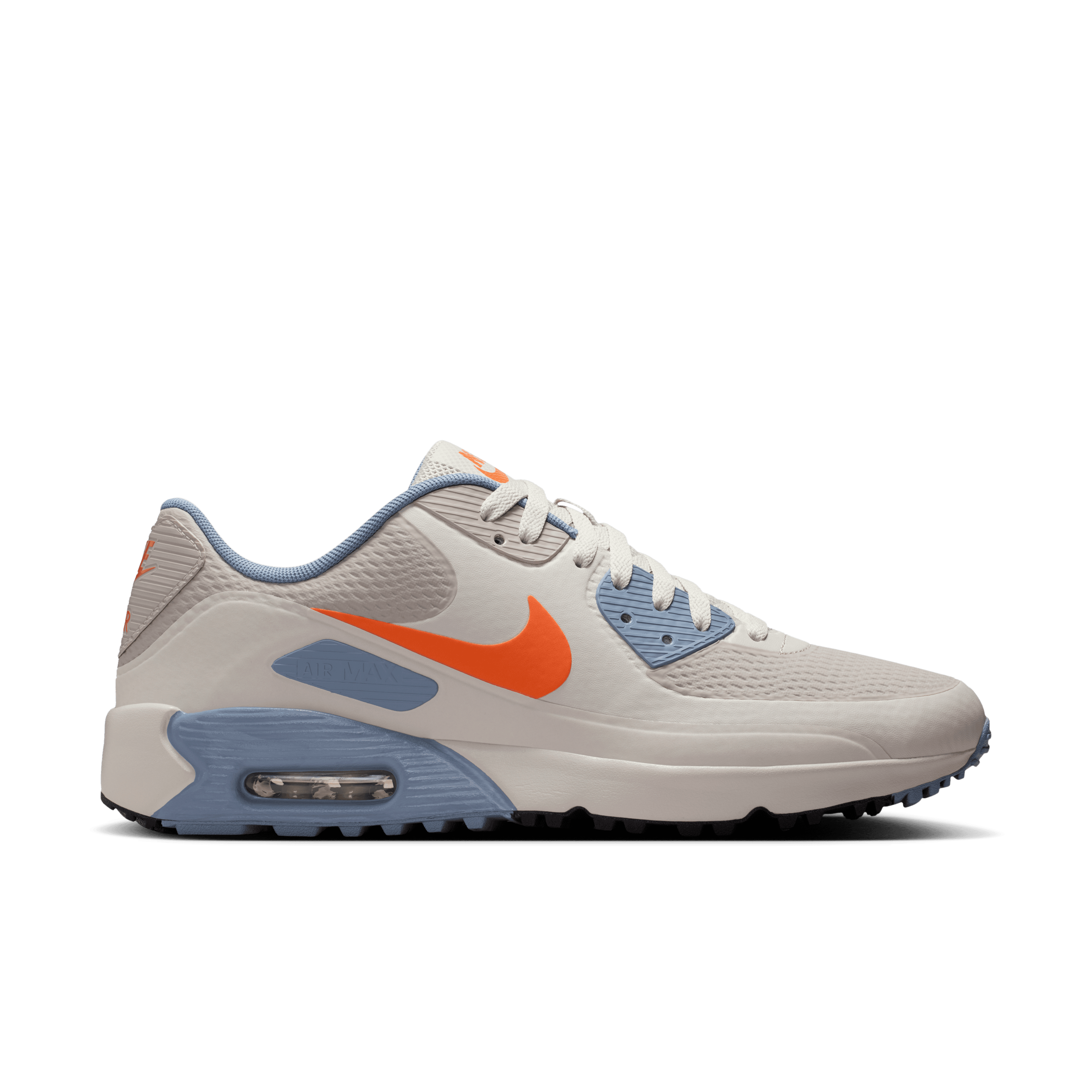 Nike Air Max 90G Spikeless Golf Shoe - Moon Particle / Safety Orange / Light Bone
