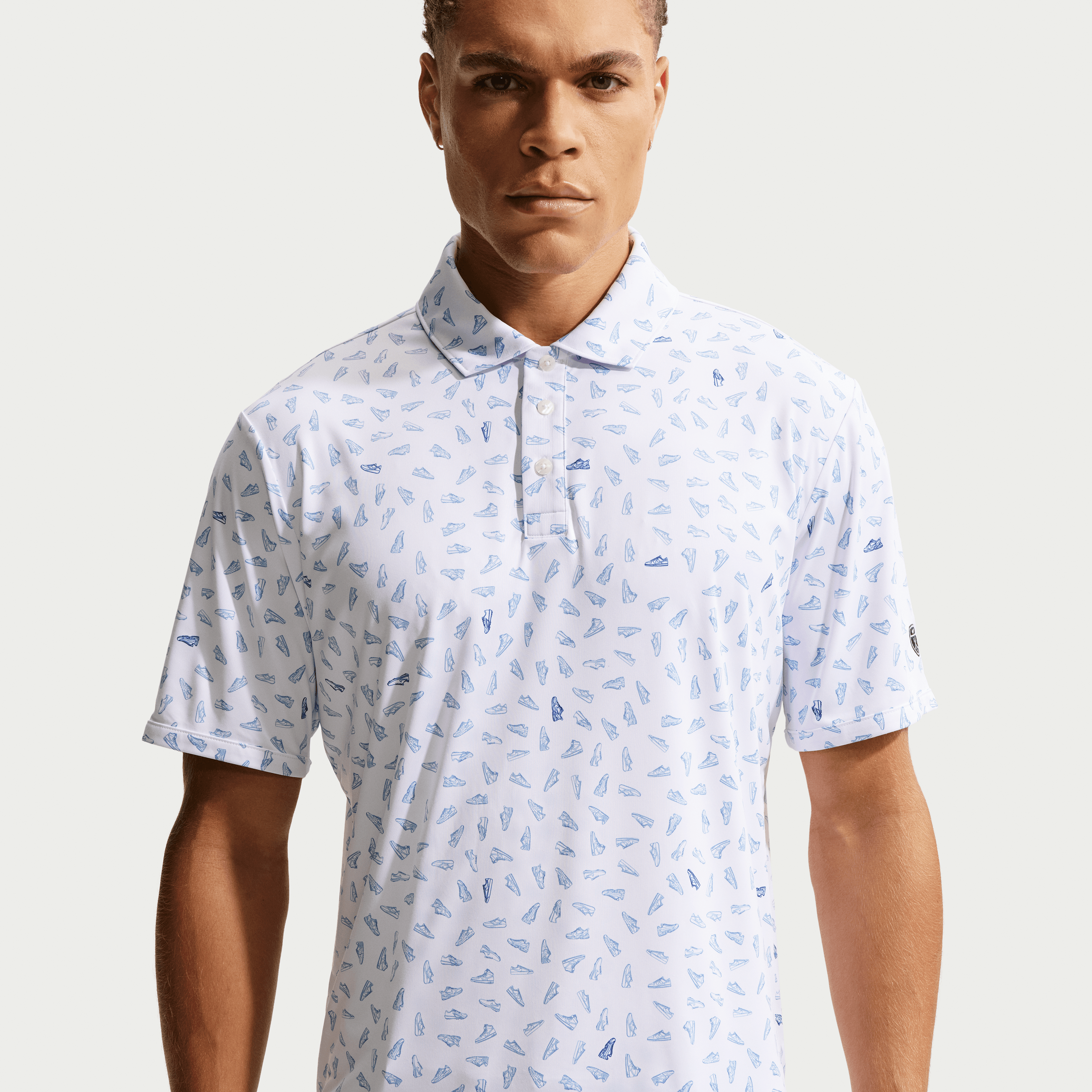 Nike Par 5 Shoe Print Dri Fit Mens Golf Polo Shirt