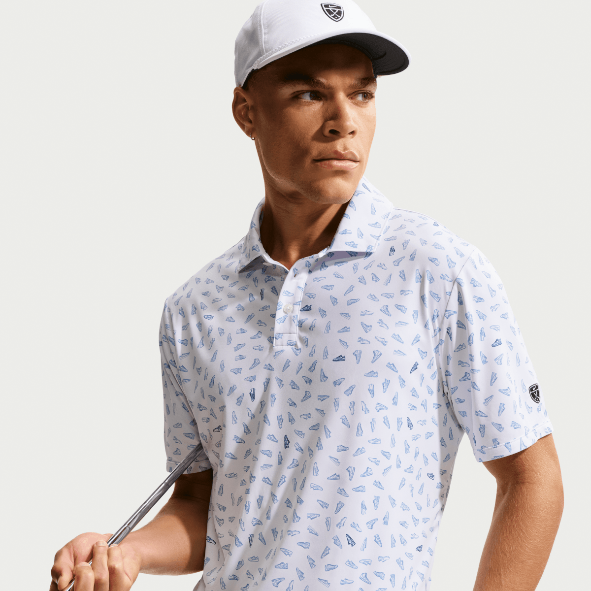 Nike Par 5 Shoe Print Dri Fit Mens Golf Polo Shirt - Nike Golf