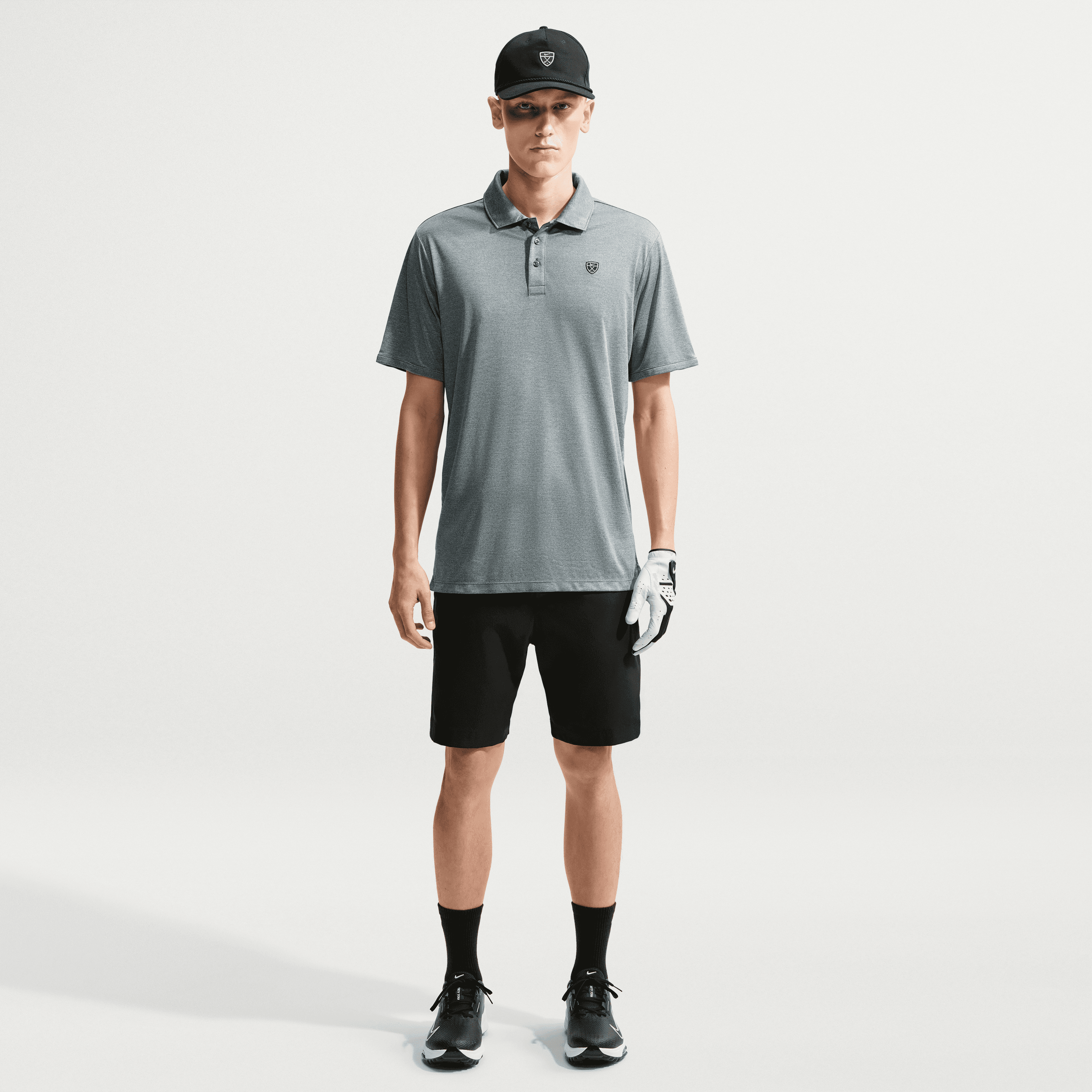 Nike Dri-Fit Par 5 Solid Mens Golf Polo Shirt - Grey