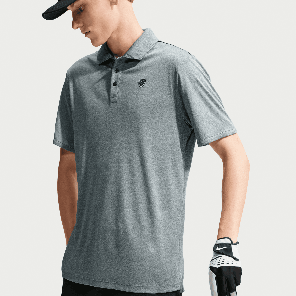 Nike Dri-Fit Par 5 Solid Mens Golf Polo Shirt - Grey - Nike Golf