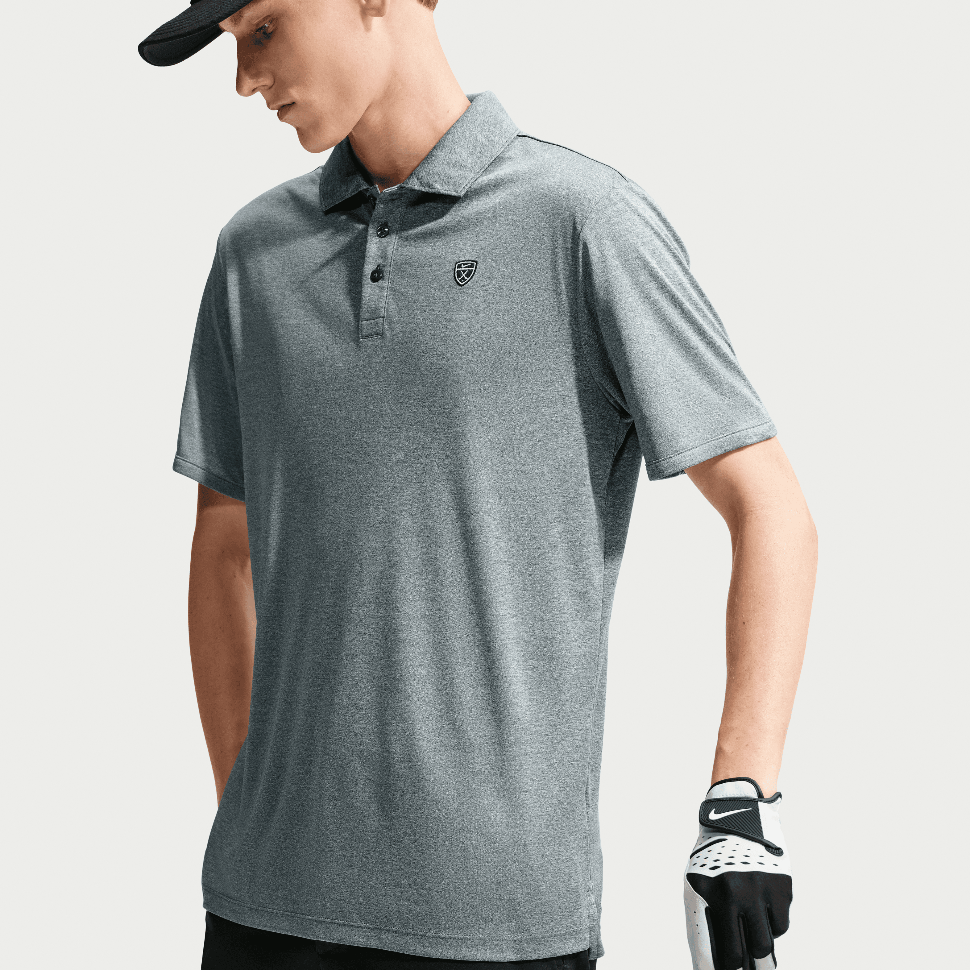 Nike Dri-Fit Par 5 Solid Mens Golf Polo Shirt - Grey
