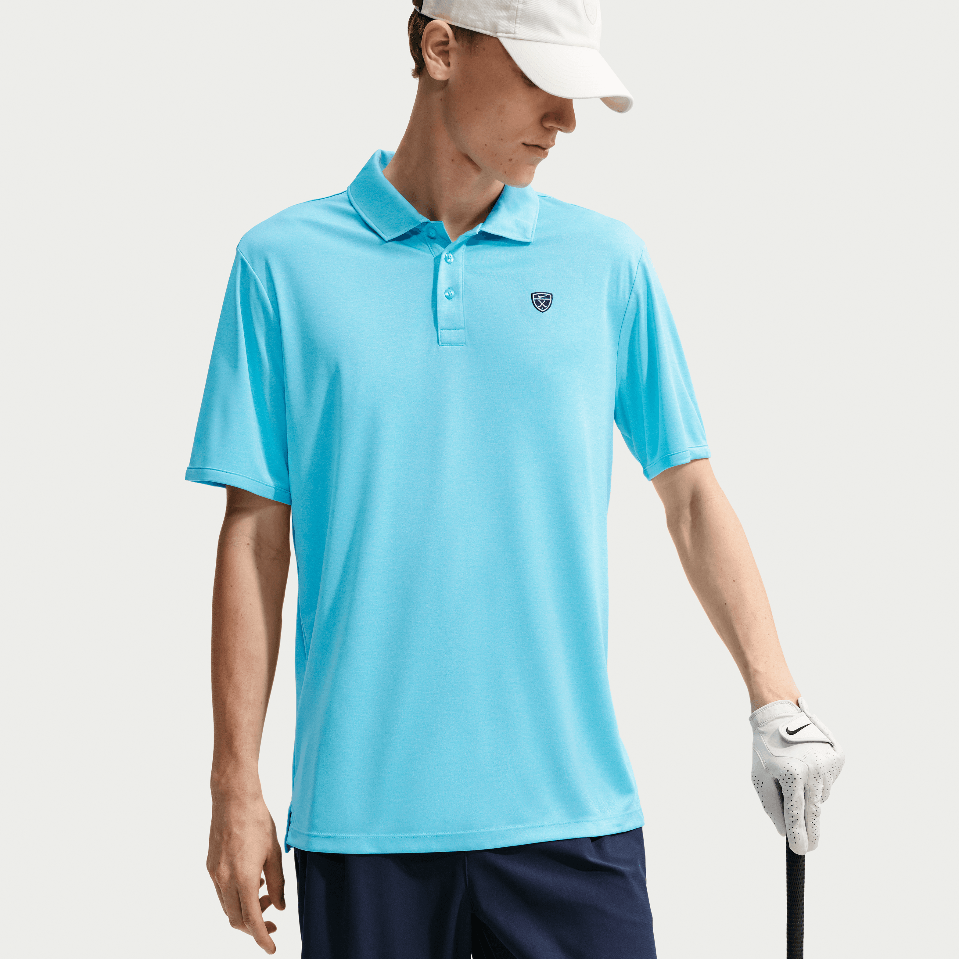 Nike Dri-Fit Par 5 Solid Mens Golf Polo Shirt - Blue
