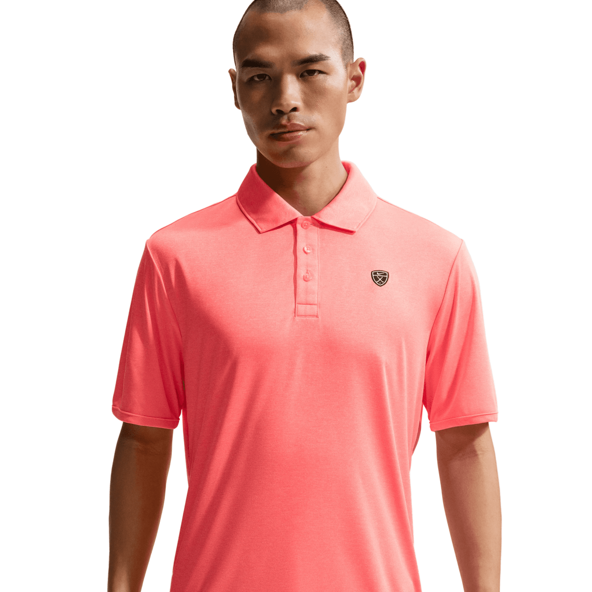 Nike Dri - Fit Par 5 Heather Mens Golf Polo Shirt - Hot Lava - Nike Golf