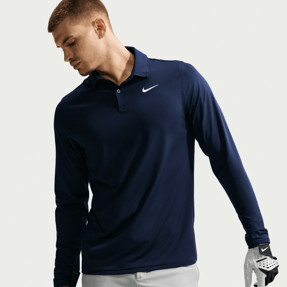 Nike Dri-FIT Velocity Men's Long Sleeve Golf Polo - College Navy - Nike Golf