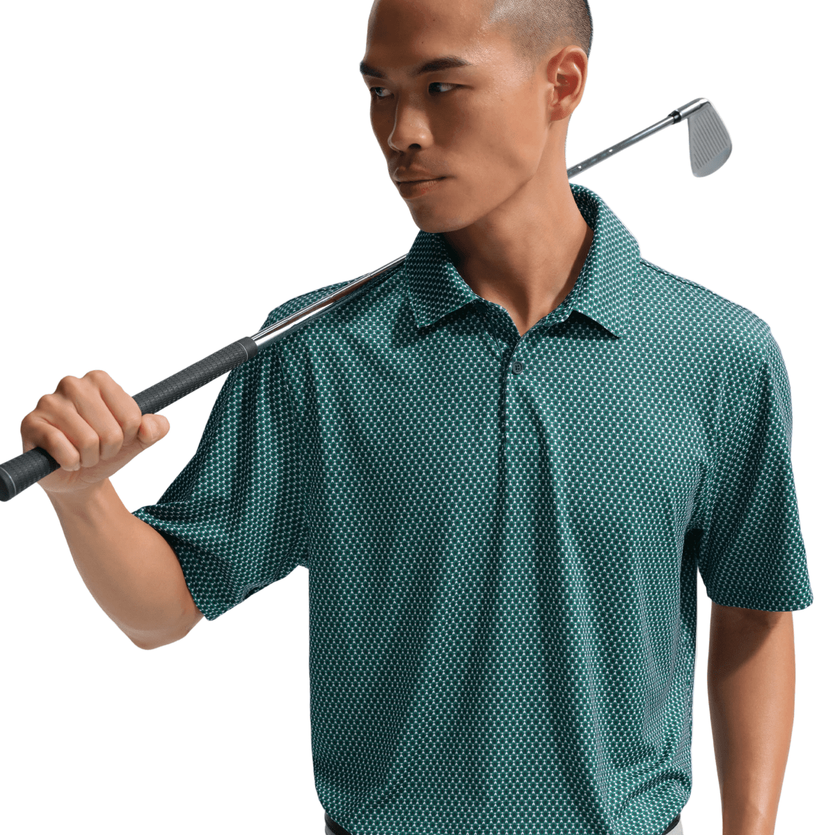 Nike Golf Velocity Dri - FIT Floral Golf Polo Mens Polo Shirt - Malachite / College Navy - Nike Golf