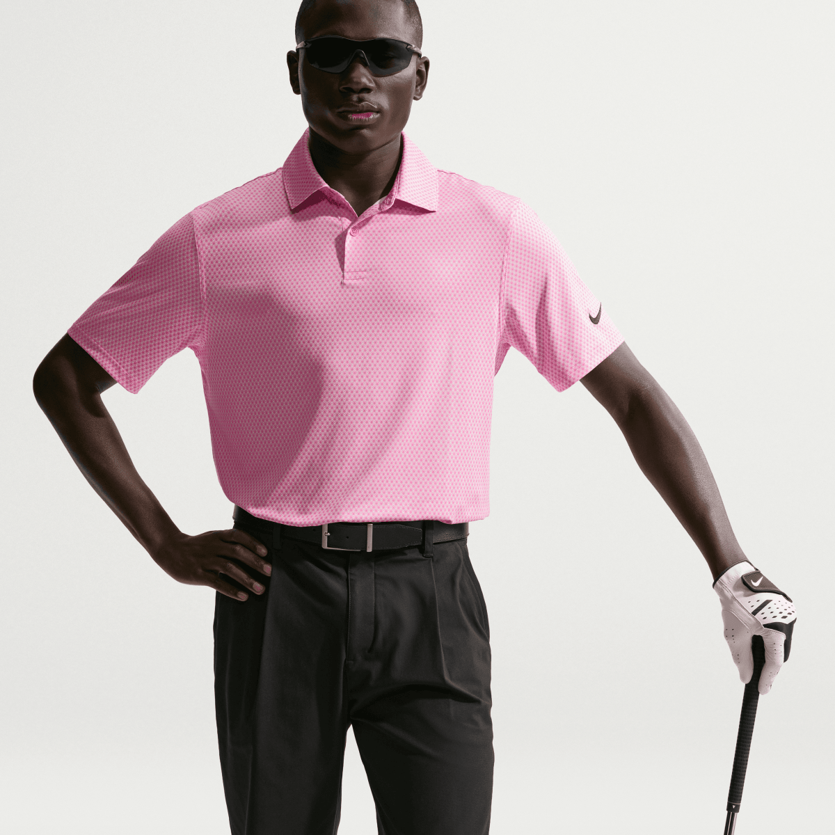 Nike Golf Velocity Dri - FIT Floral Golf Polo Mens Polo Shirt - Pink Foam / Peony / Black - Nike Golf