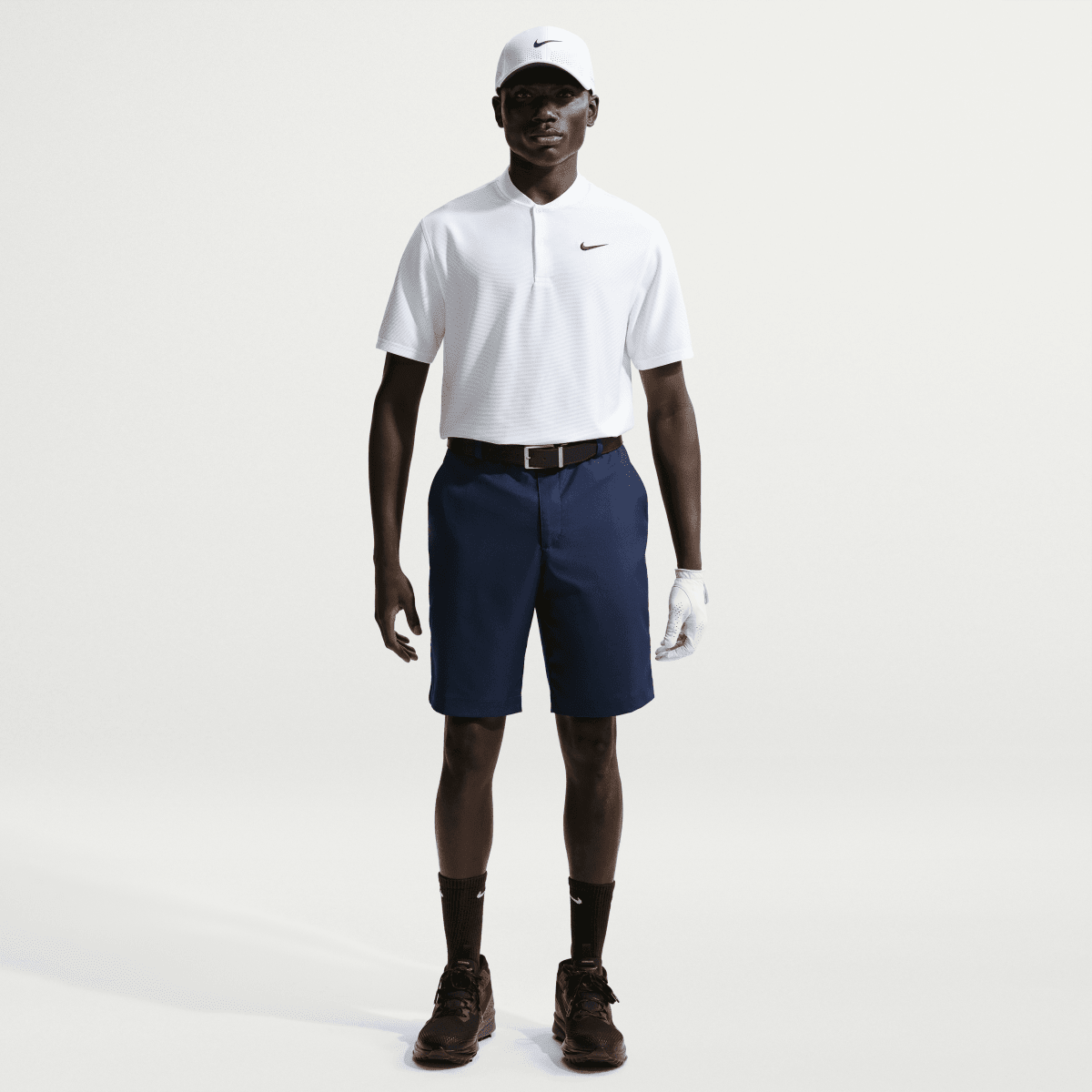 Nike Dri - Fit Velocity Blade Mens Golf Polo Shirt - White - Nike Golf