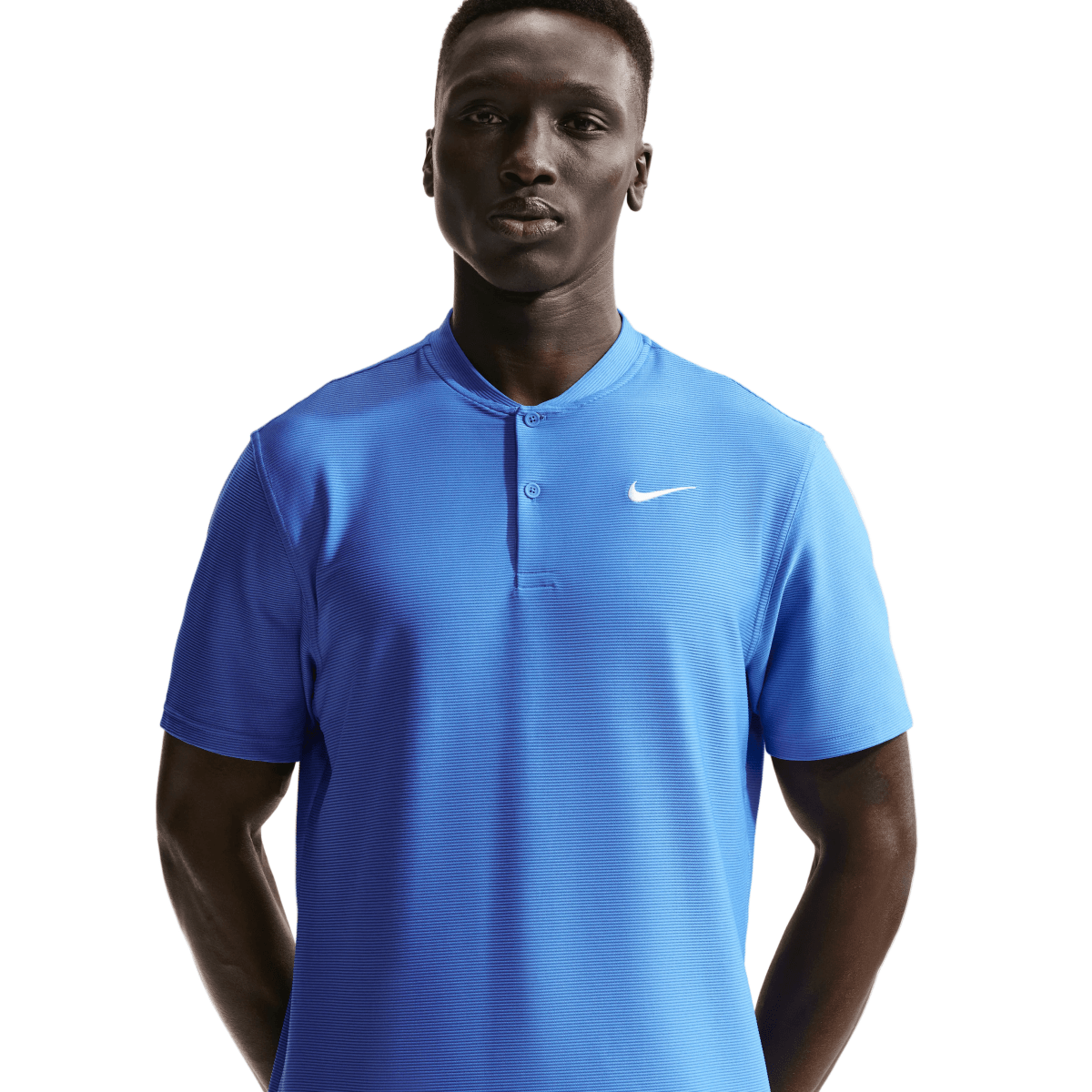 Nike Dri - Fit Velocity Blade Mens Golf Polo Shirt - Pacific Blue / White - Nike Golf