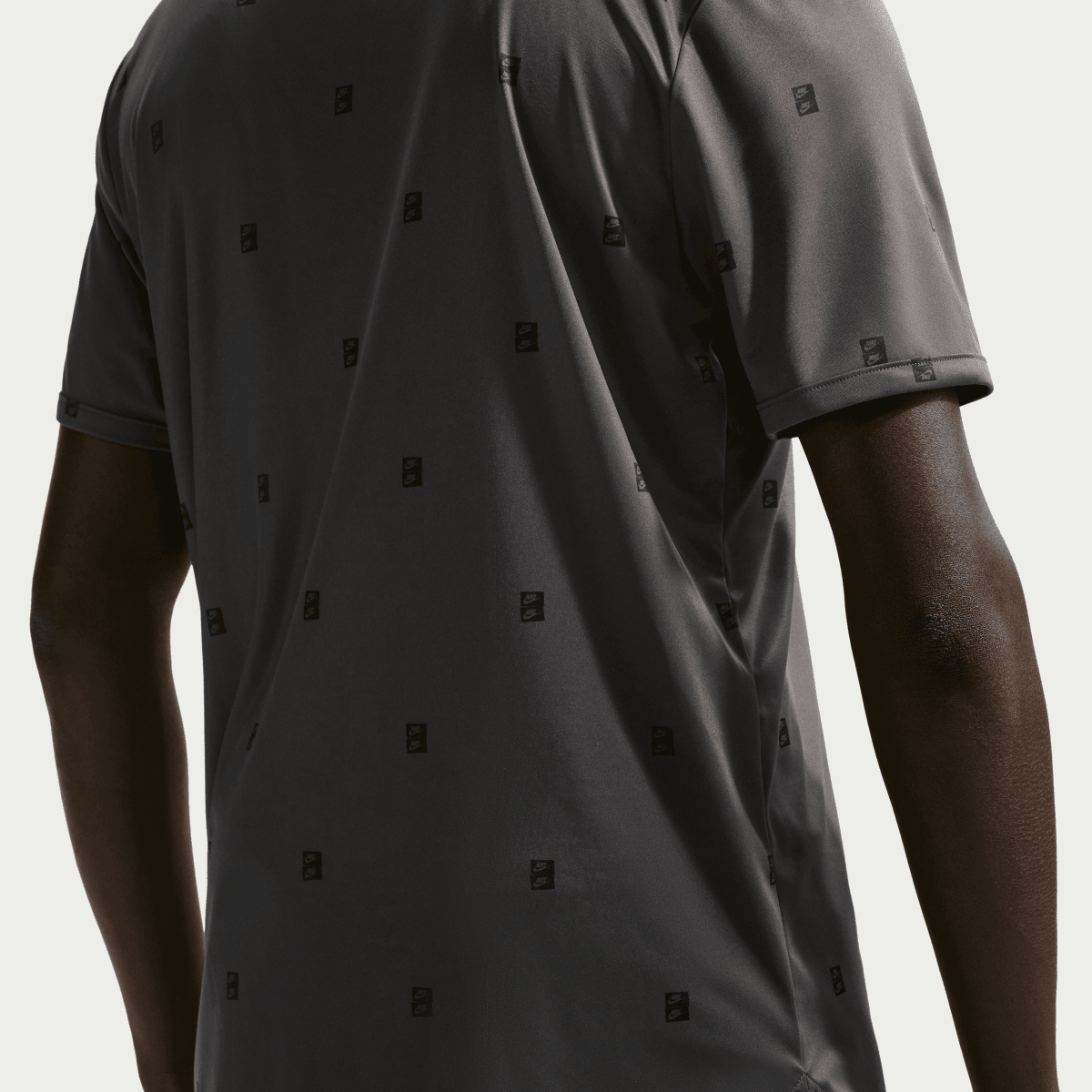 Nike Dri - FIT Par 5 Icon Stack Print Mens Golf Polo Shirt - Anthractite / Black - Nike Golf