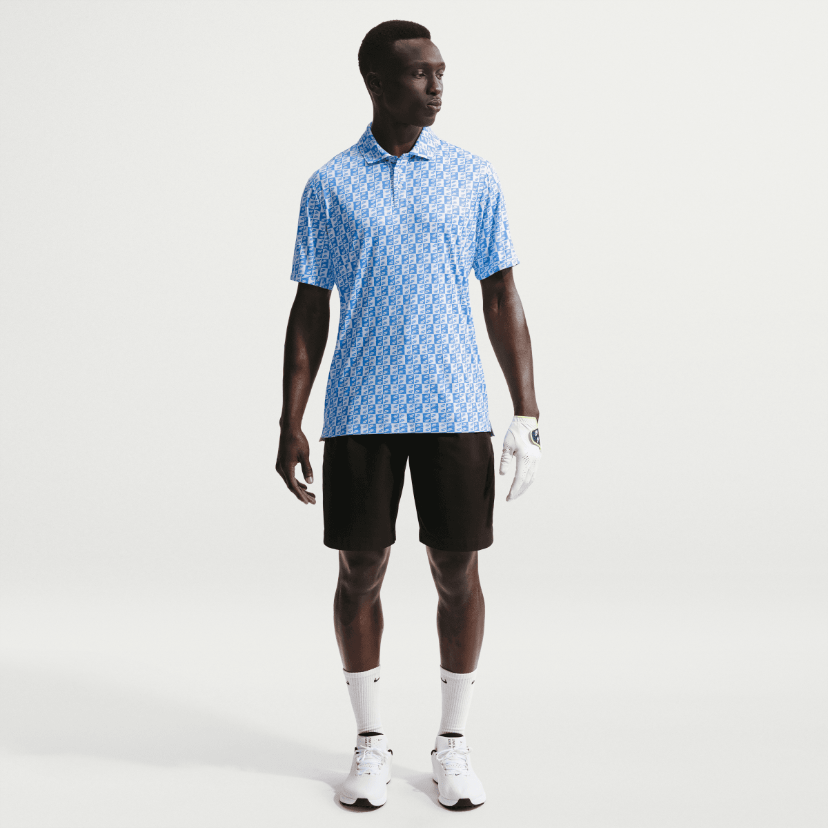 Nike Dri - FIT Par 5 Icon Print Golf Polo Shirt - Pacific Blue - Nike Golf
