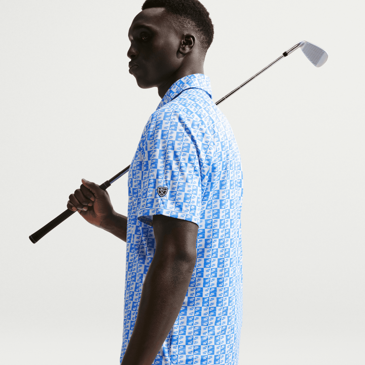 Nike Dri - FIT Par 5 Icon Print Golf Polo Shirt - Pacific Blue - Nike Golf
