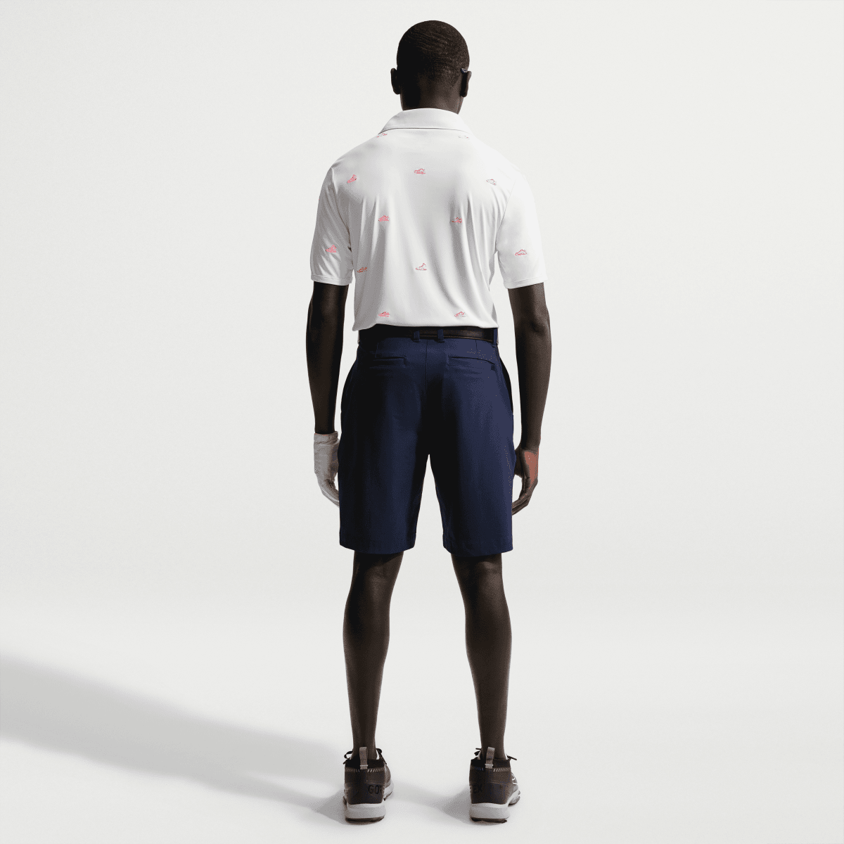 Nike Par 5 Embroidered Mens Golf Polo Shirt - White / Hot Lave - Nike Golf
