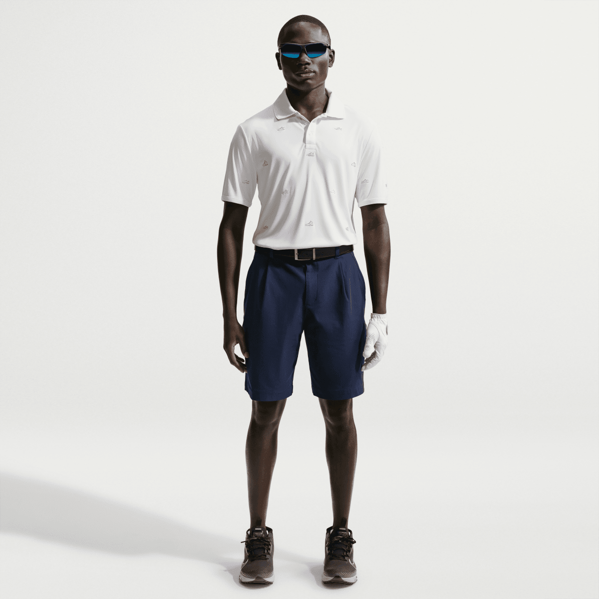 Nike Par 5 Embroidered Mens Golf Polo Shirt - White / Hot Lave - Nike Golf