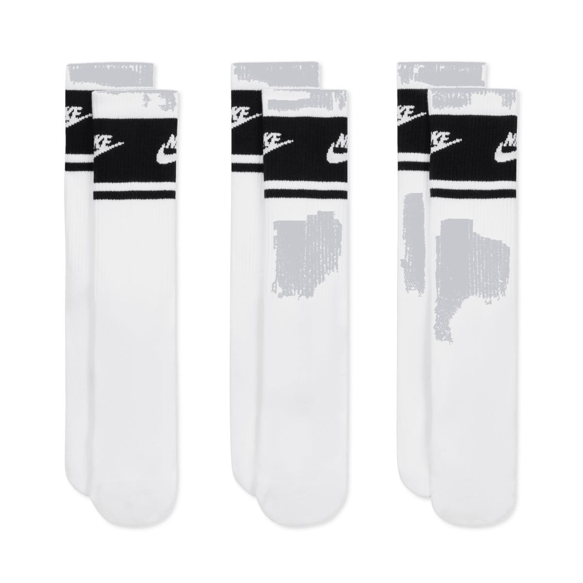 Nike Everyday Elevated Crew Socks (3 Pack) - White / Black - Nike Golf