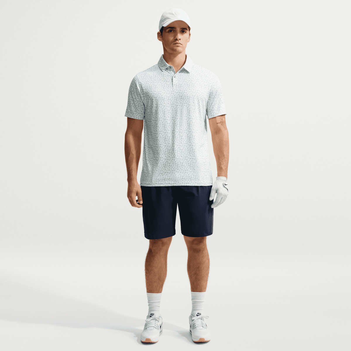 Nike Golf Velocity Micro Print Mens Polo Shirt - Baltic Blue / White - Nike Golf