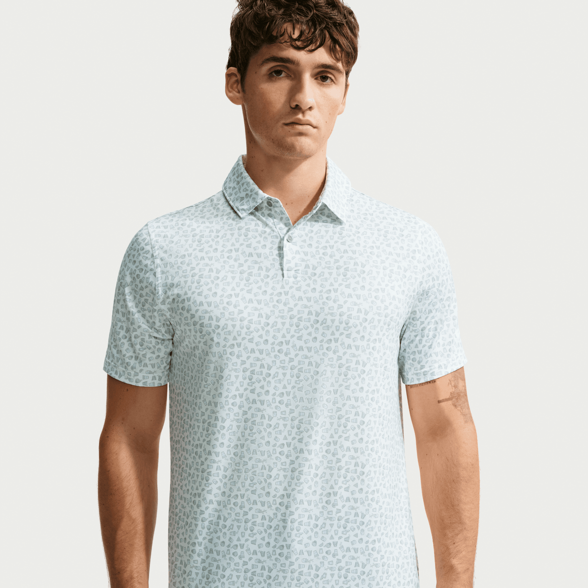 Nike Golf Velocity Micro Print Mens Polo Shirt - Baltic Blue / White - Nike Golf