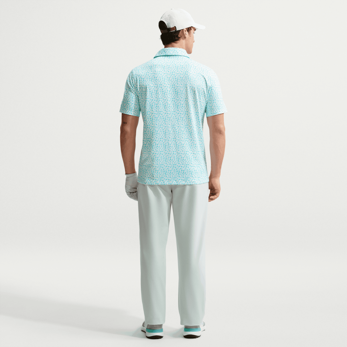 Nike Golf Velocity Micro Print Mens Polo Shirt - Jade Horizon / White - Nike Golf