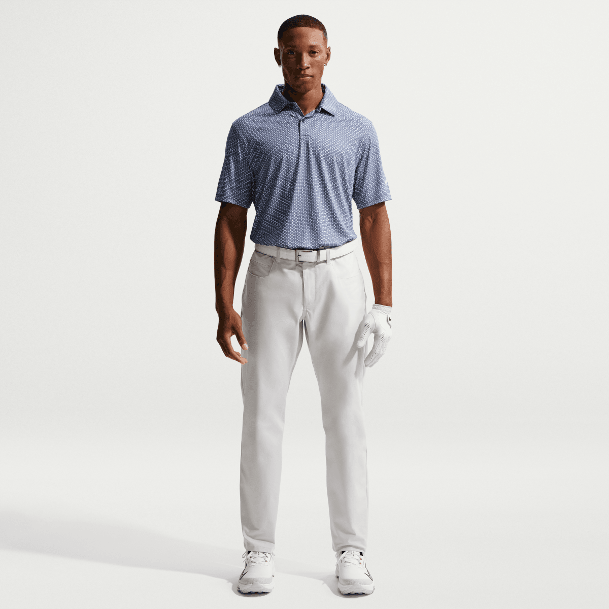 Nike Golf Velocity Micro Print Mens Polo Shirt Blue - Nike Golf