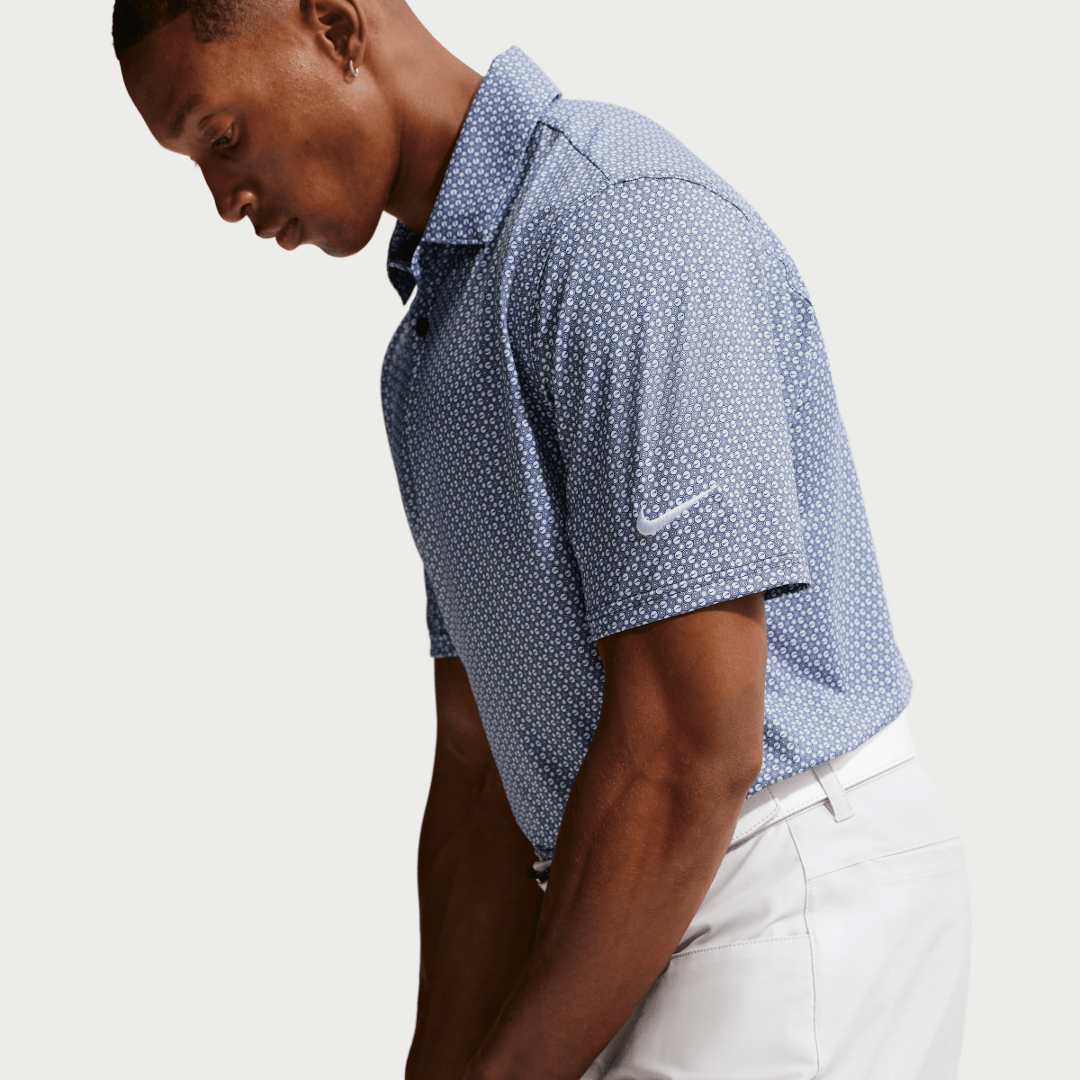Nike Golf Velocity Micro Print Mens Polo Shirt Blue - Nike Golf