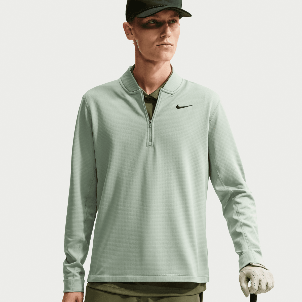 Nike Velocity Therma-Fit 1/2 Zip Mens Golf Pullover - Jade Green - Nike Golf