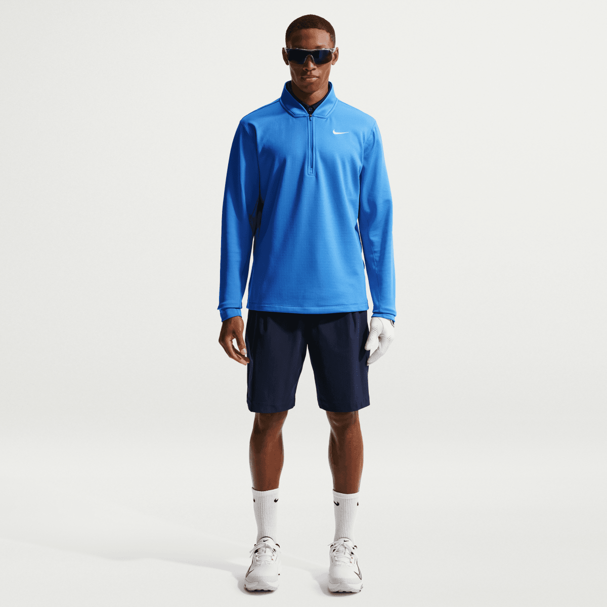 Nike Velocity Therma - Fit 1/2 Zip Mens Golf Pullover - Pacific Blue / White - Nike Golf