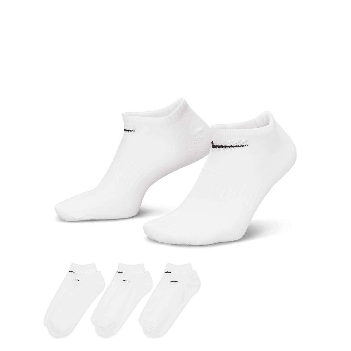 Nike Everyday Lightweight No-Show Socks - White (3 Pairs) - Nike Golf